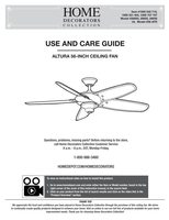 Home Decorators Collection 26650ALTURA56HOMEDECORATORSCEILINGFANOM Ceiling Fan Operating Manual